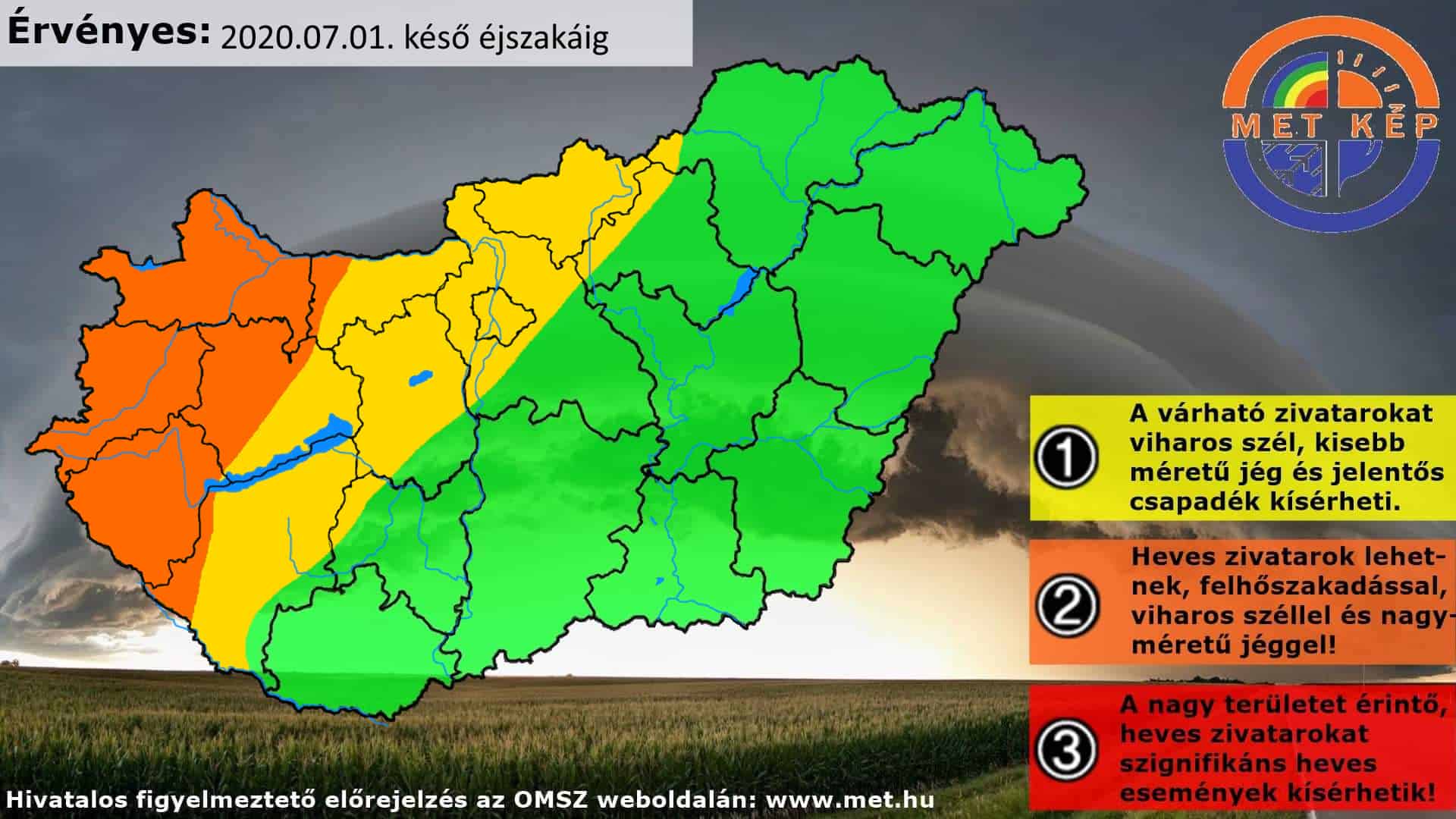 Figyelmeztetés csütörtök reggelig, a várható zivatarok miatt