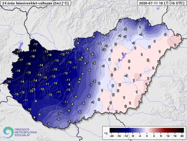 Már északkeleten is hűl, délnyugaton lassan 20 fokkal hidegebb van, mint 24 órája