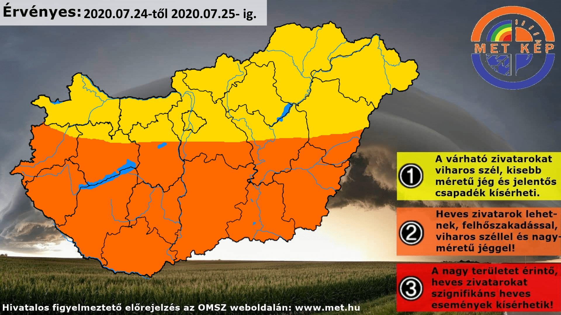 Zivatarrendszer érkezik, heves zivatarok várhatóak!