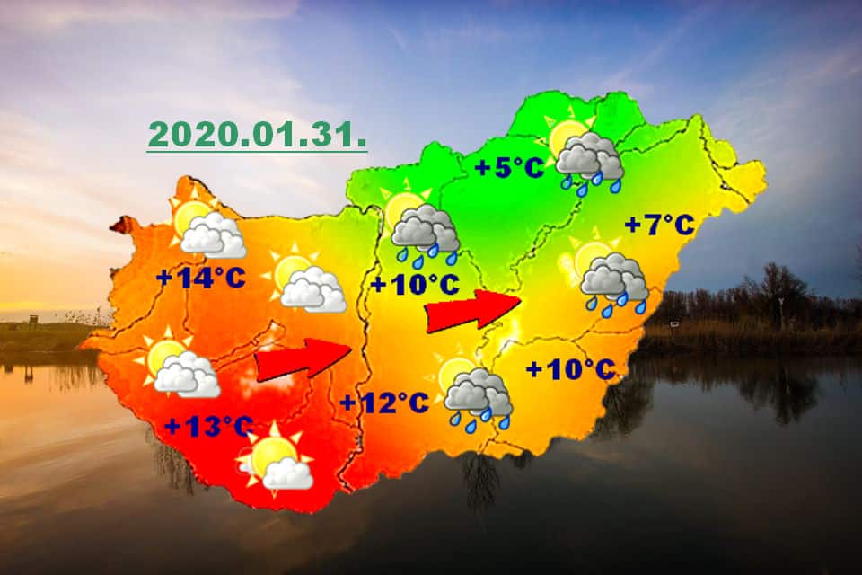 Pénteken melegfront, kezdődő, határozott felmelegedés 5