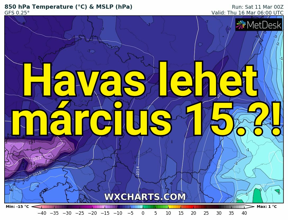 Hidegbetörést, akár havazást hozhat március 15.! 6