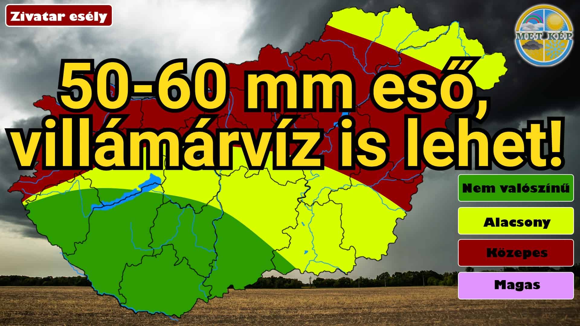 Felhőszakadás kísérheti ma a viharokat! 1