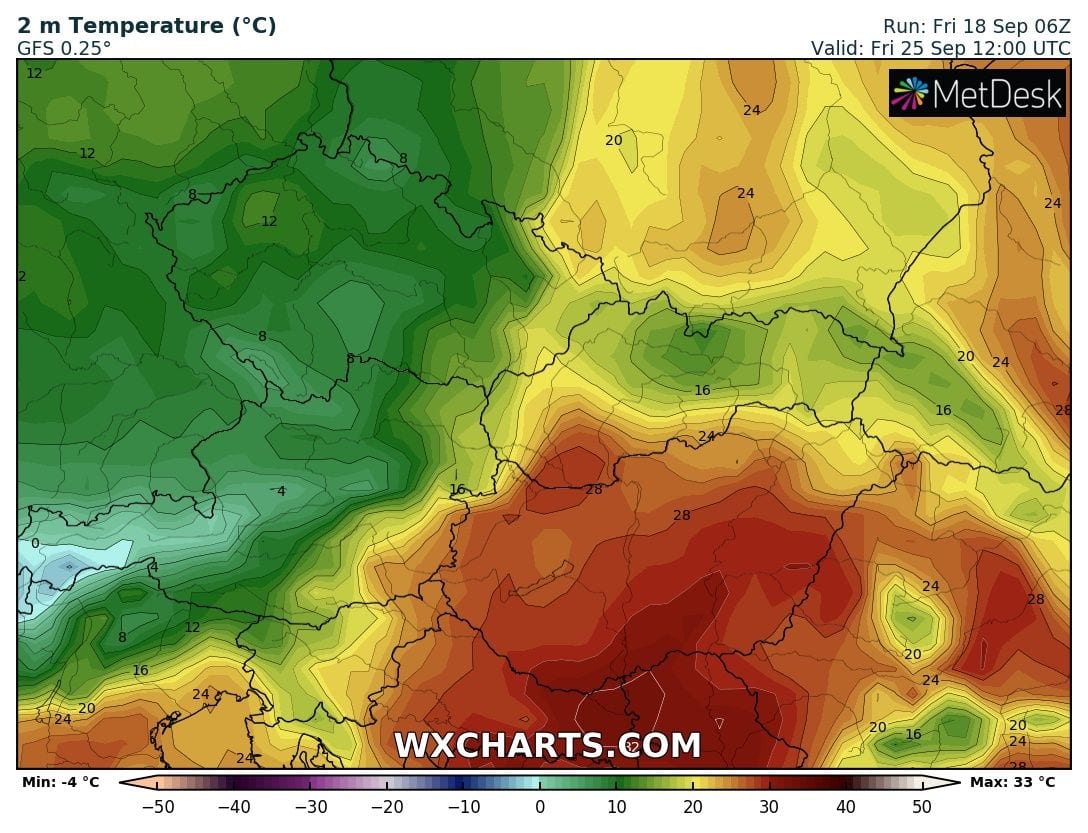 Hőség, 30-32 fok, akár melegebb is lehet, a markáns hidegfront előtt.