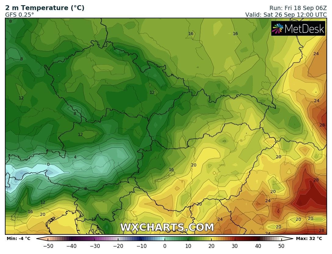 Szombat délben már jóval hűvösebb lesz, néhol 20 fok alatti hőmérséklettel.