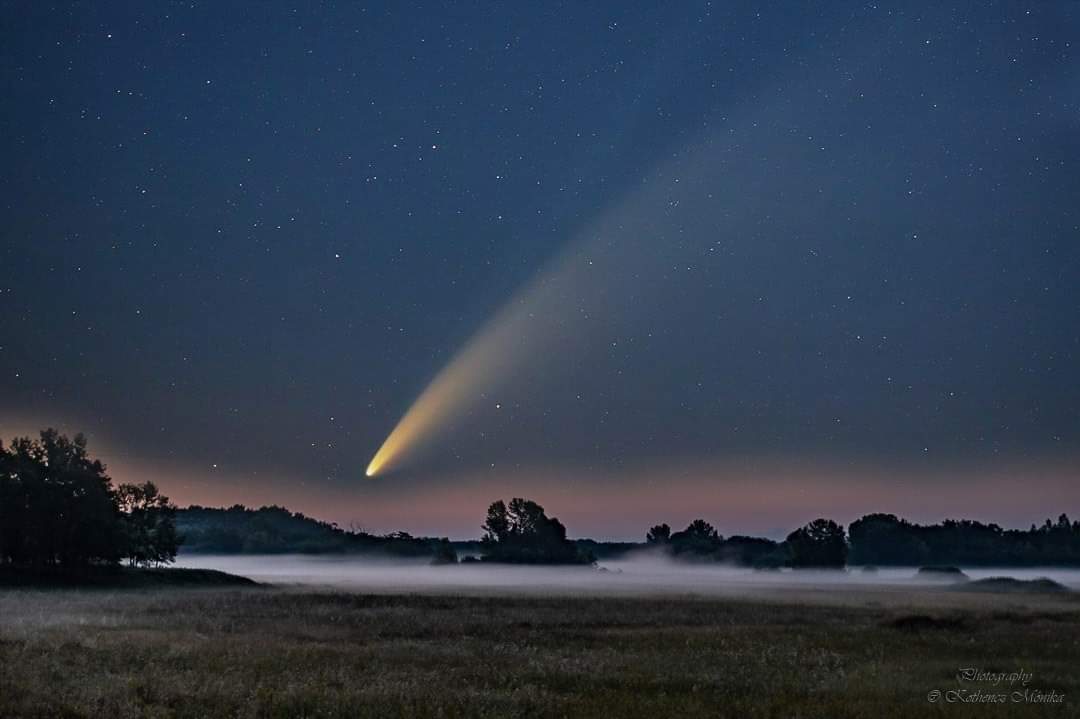 A Neowise üstökös Kothencz Mónika fényképén