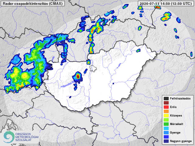 Peremfelhős zivatar a Balatonnál! Felhőszakadás, jégeső várható!