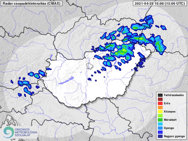 Záporok a radarképen, hamarosan zivatarok is lehetnek!