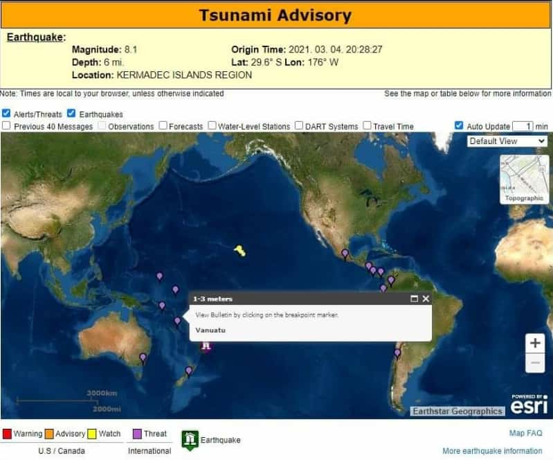 Cunami földrengés Új-Zéland 