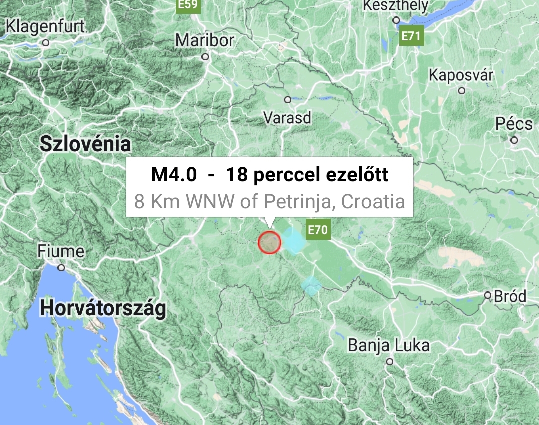Földrengés Horvátország Petrinja