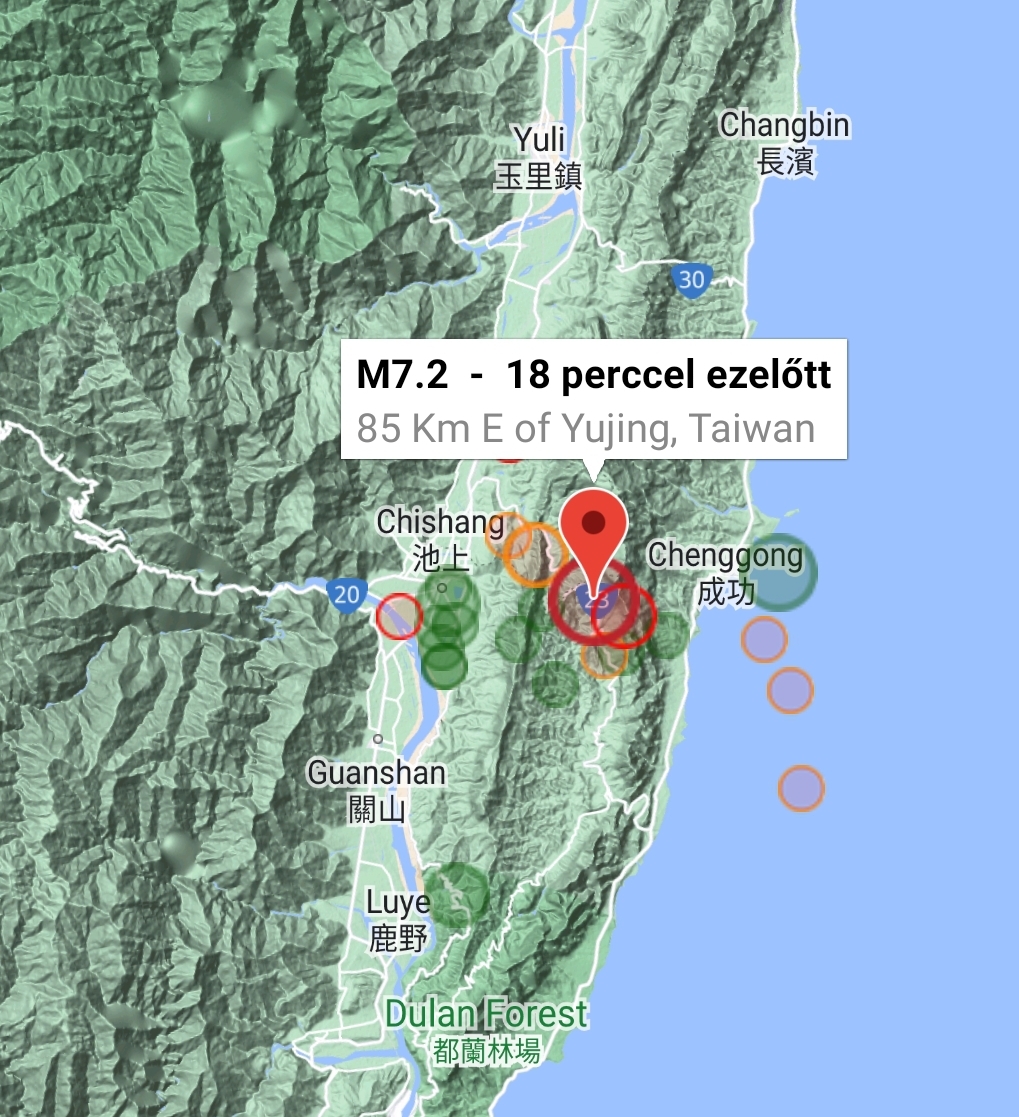 Földrengés Taiwan