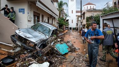 Pusztítás áradás Görögország flood greece