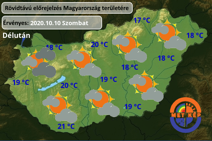 Időjárás előrejelzés 2020.10.10. szombatra