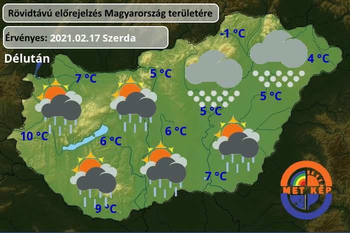 Melegedés, északon hózáporokkal.