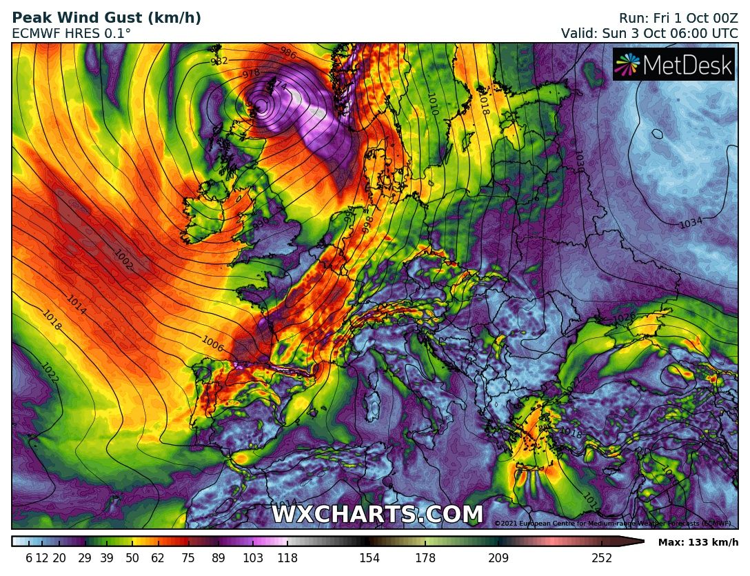 Orkán vihar viharciklon Európa 