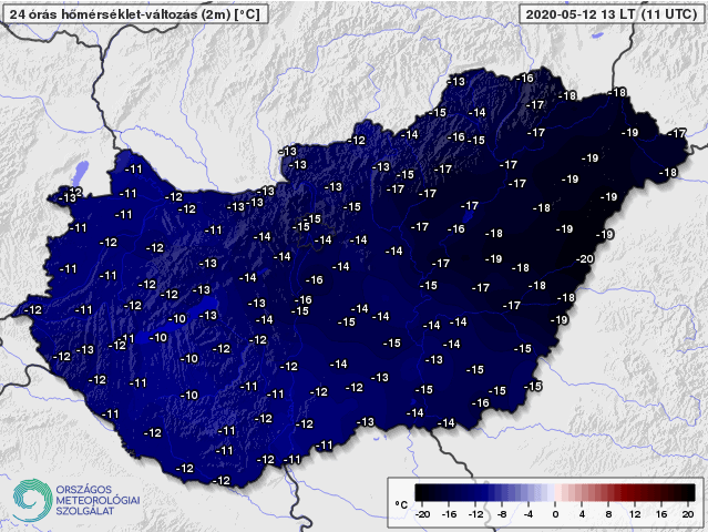 A hidegfront jelentős lehűlést okozott!
