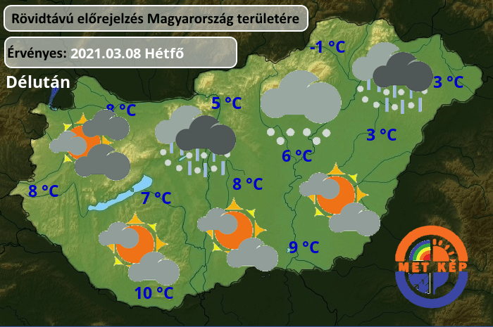 Délután havazás hózápor