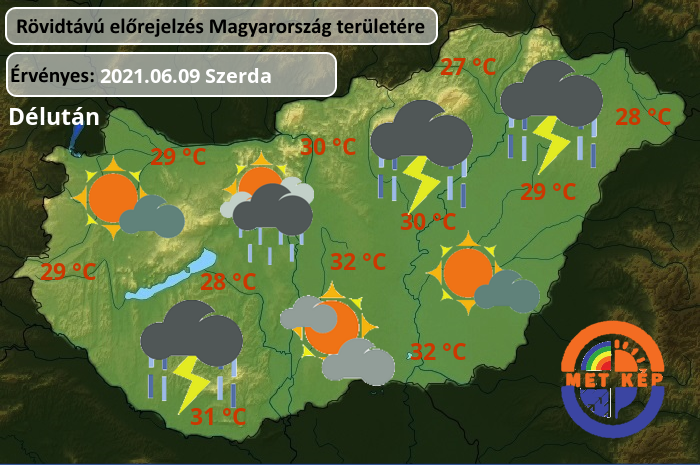 Holnap zivatar jég hőség