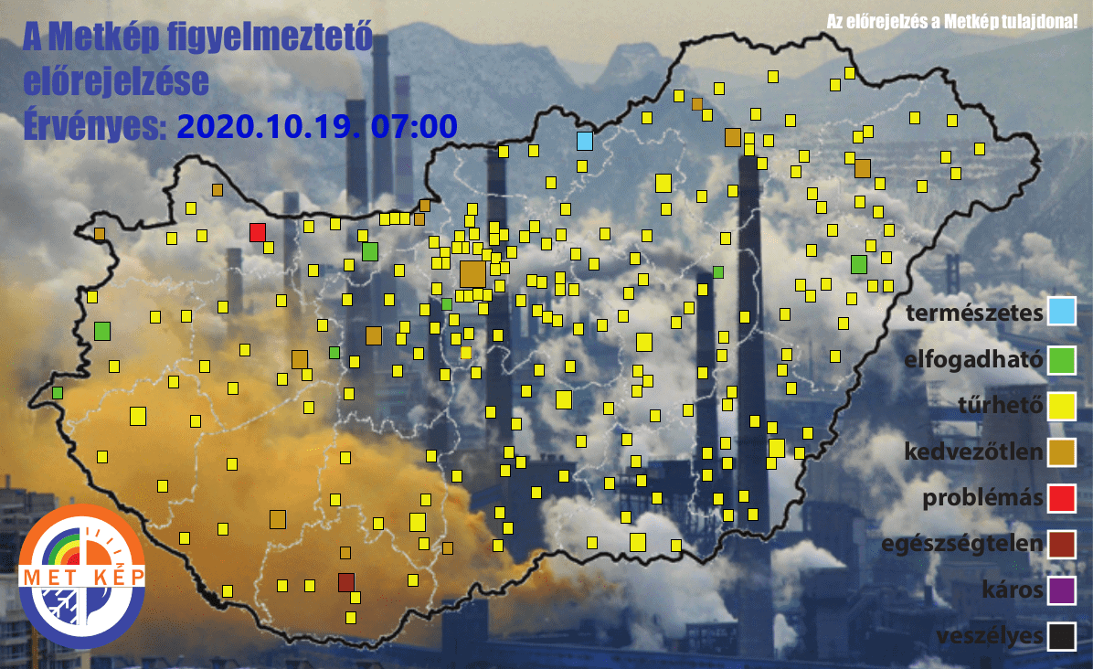 Légszennyezettségi térkép.