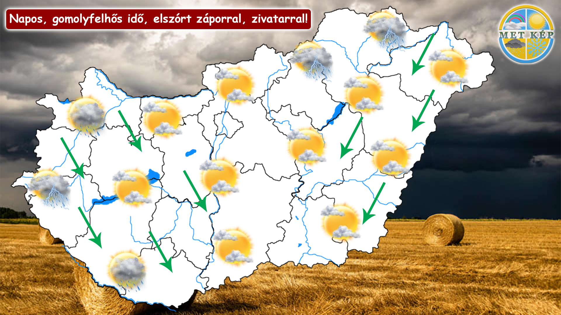 Napos, gomolyfelhős idő, elszórt záporral, zivatarral! 4