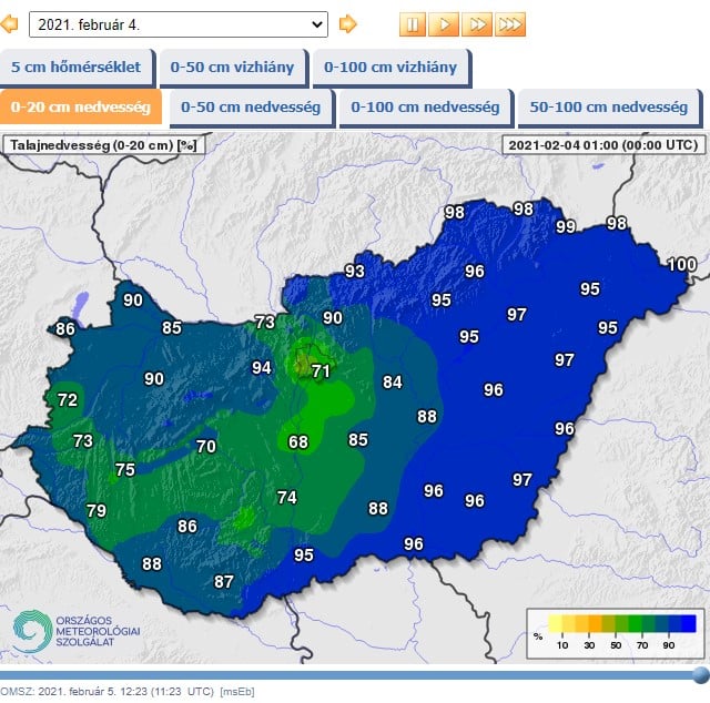 A telített talajokon gyorsan okozhat belvizet a további eső, csapadék