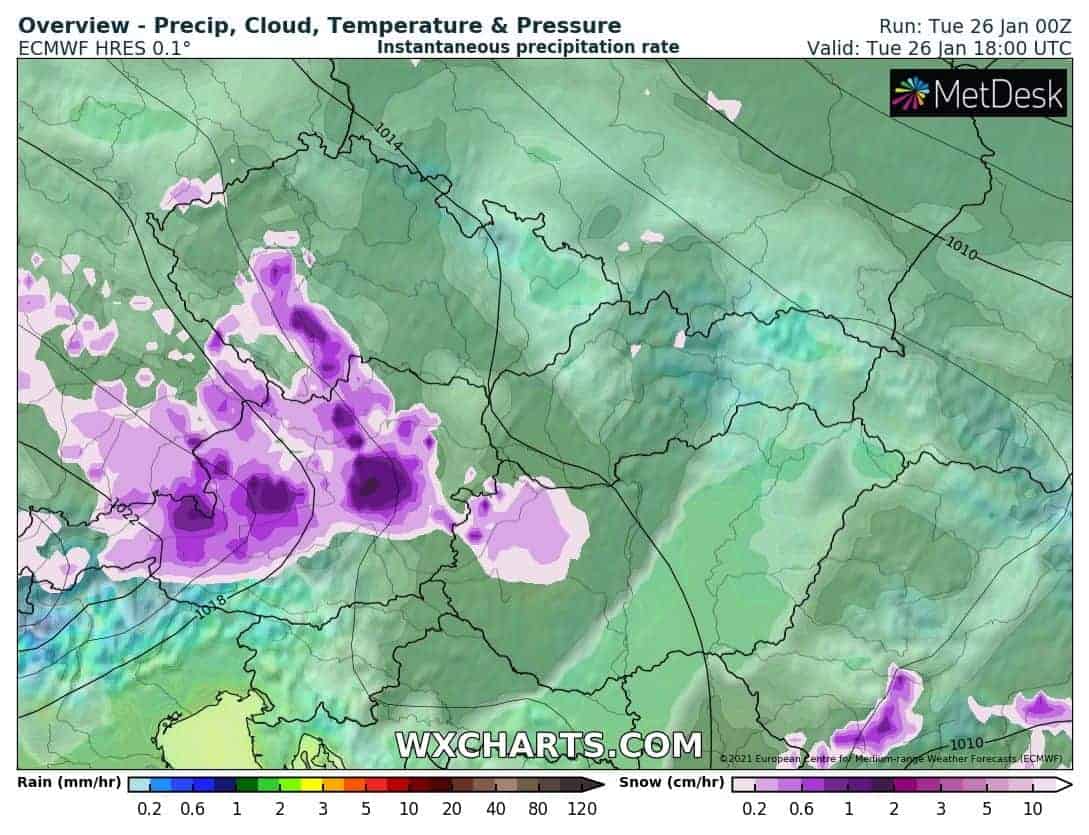 Hózáporok érkeznek a Dunántúlra