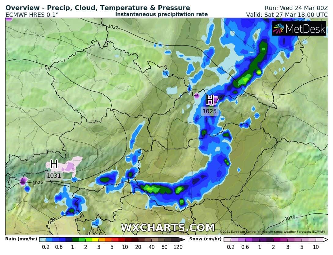 Záporok, zivatarok érkeznek szombaton!