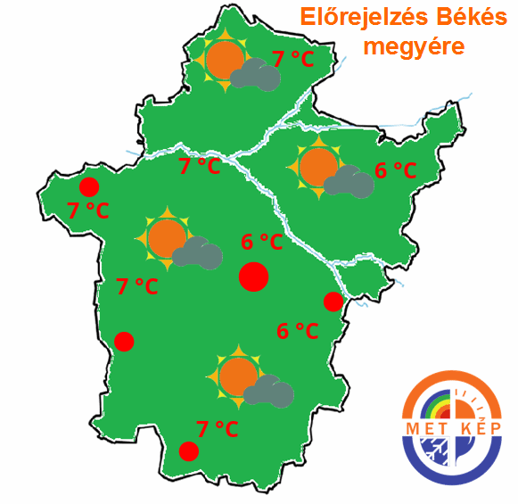 Kistérségi időjárás előrejelzés Békés megyére. Békéscsaba, Gyula, Orosháza, Szarvas holnapra.