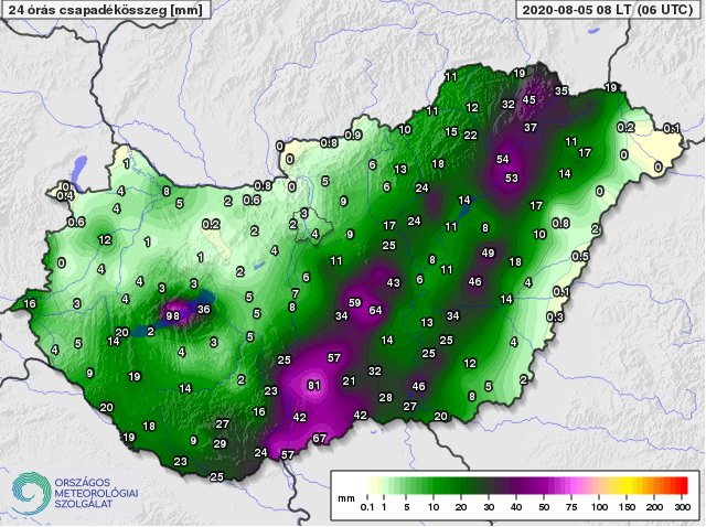 Több helyen is 1-2 havi csapadékmennyiség huééott záporokból, zivatarokból, szupercellákból!