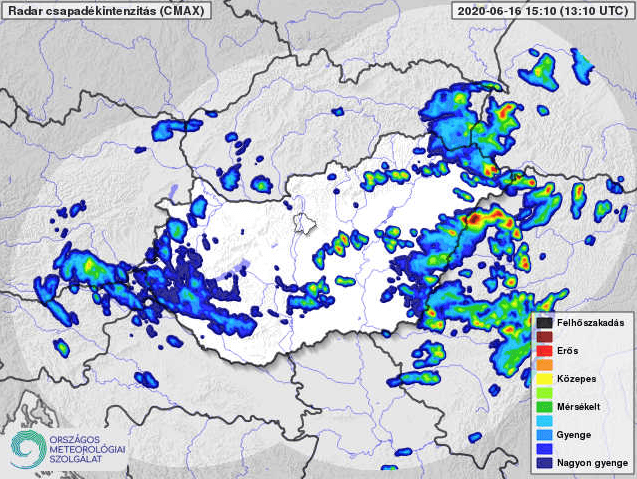 Csapadéktömbök érkeznek a radarkép tanulsága szerint!