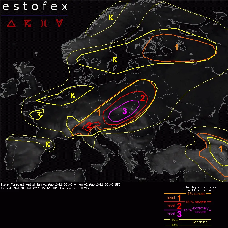 Tornádó estofex figyelmeztetés 