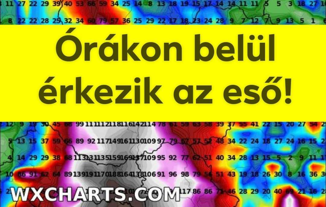 Órákra vagyunk az esőtől: mutatjuk mennyi eshet! 2