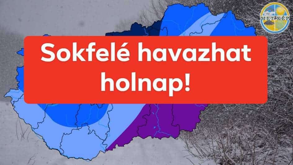 Hózivatarok, havazás érkezik: mutatjuk hol, mennyi hó eshet! 6