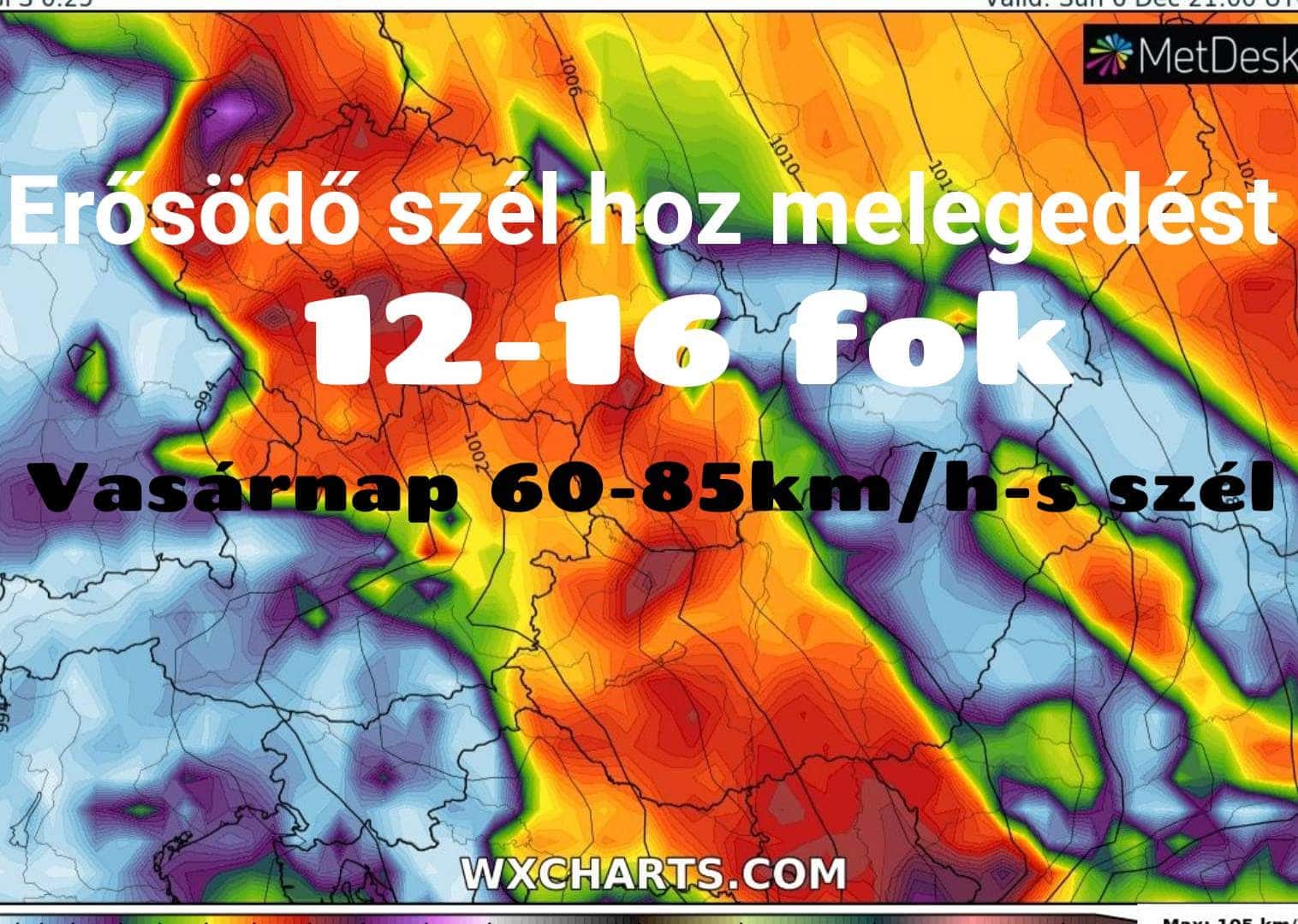 Hétvége: fokozódó szél, 60-85km/h-s lökések, 13-16 fokos "meleg"! 3