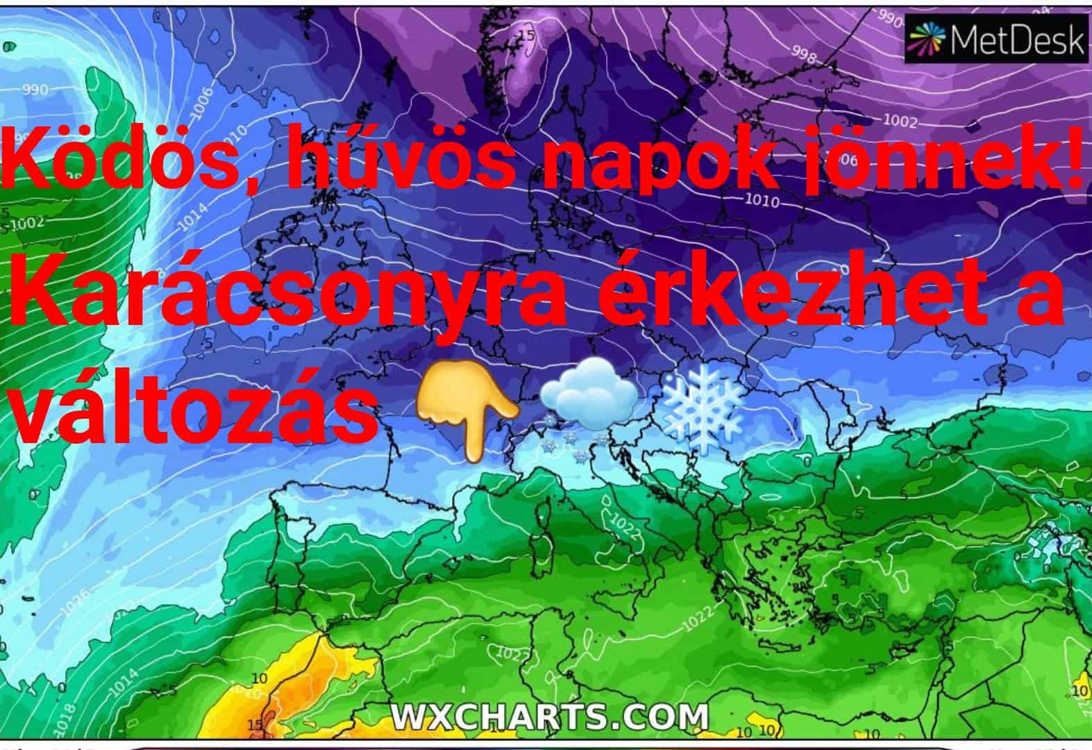 Hosszútávú kilátások: ködös, hideg időt követően az ünnepek havat is hozhatnak! (Animációs időjárás előrejelzés) 2