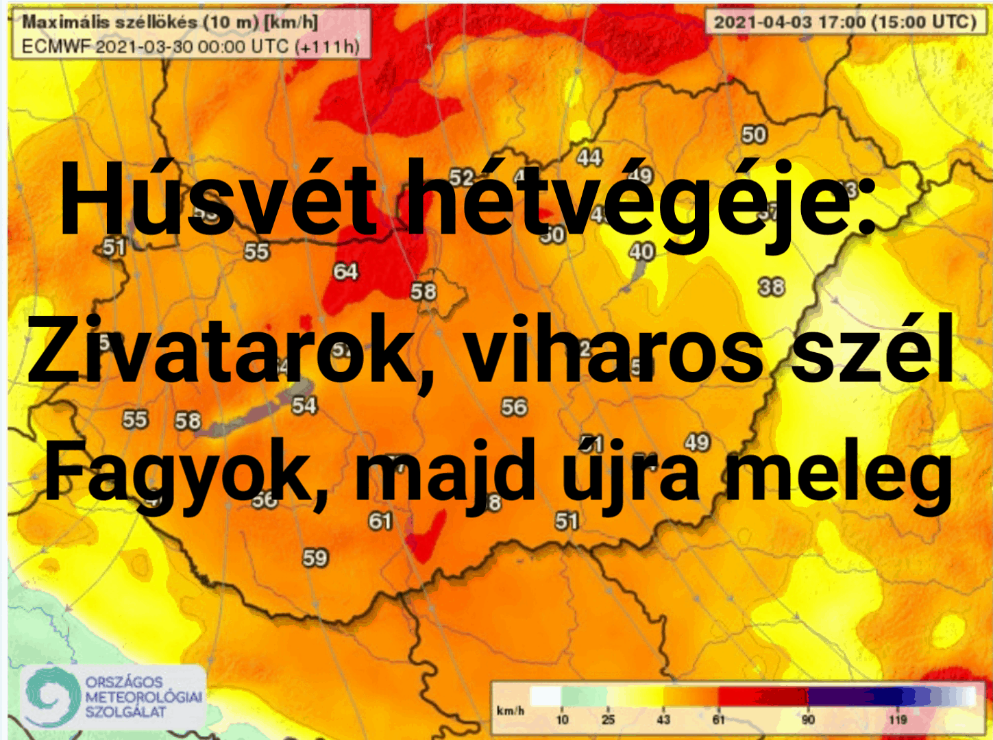 Húsvét: zivatarok, viharos szél, fagyok, majd melegedés! 6