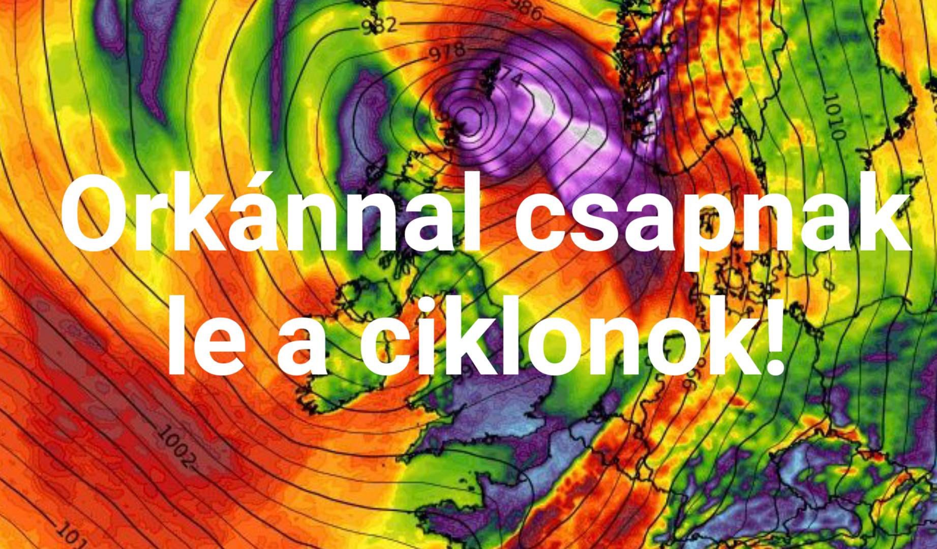 120-130km/h-s orkánnal viharciklonok csapnak le Európára! 5