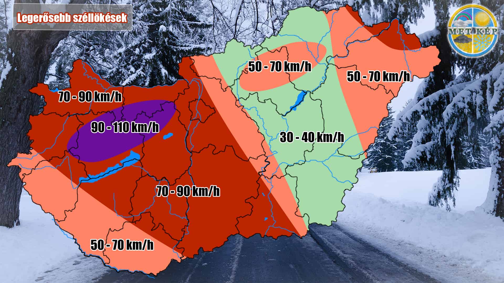 Szélvihar havazás tél lehűlés