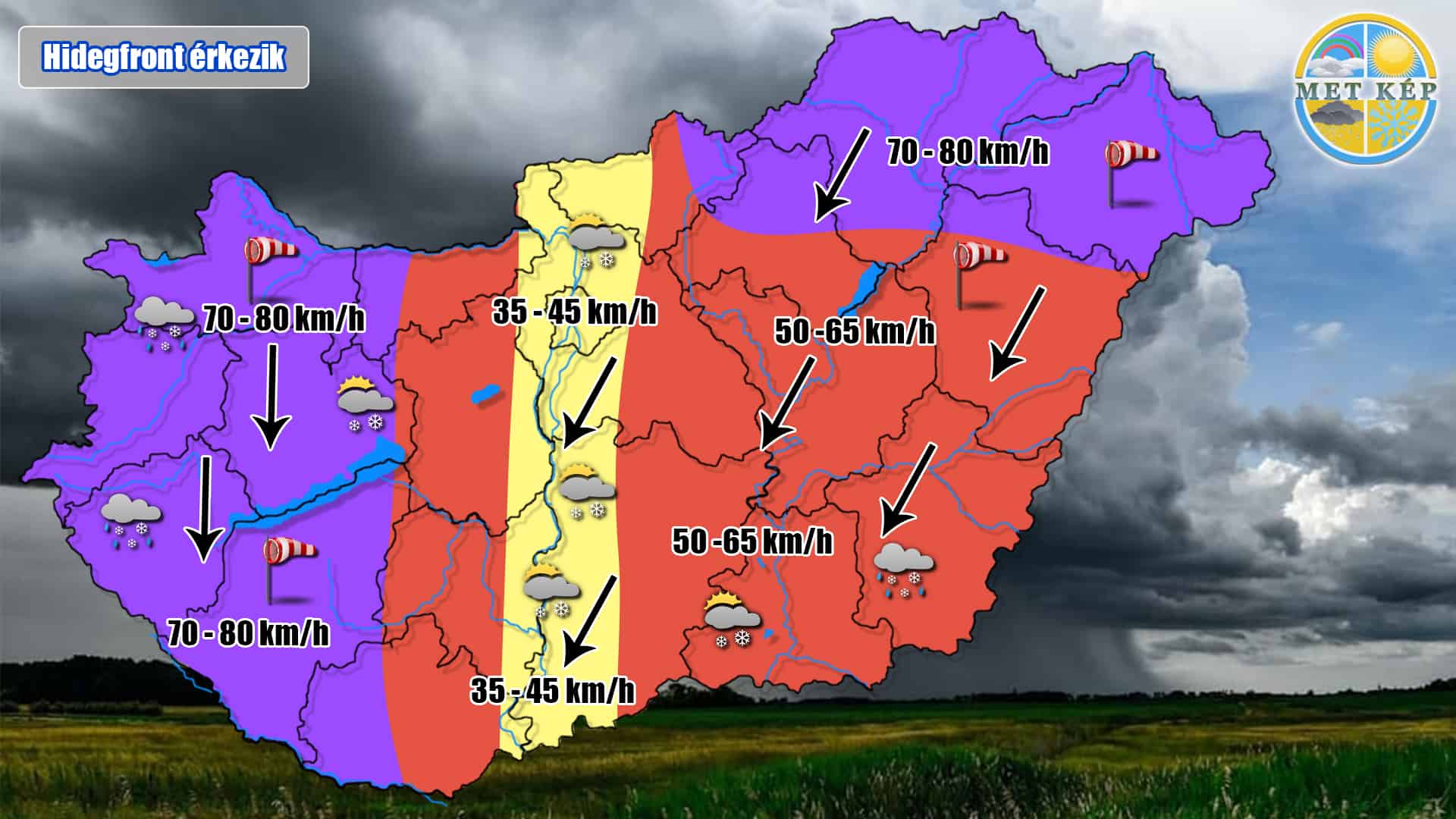 Holnap szélvihar hózápor havas eső