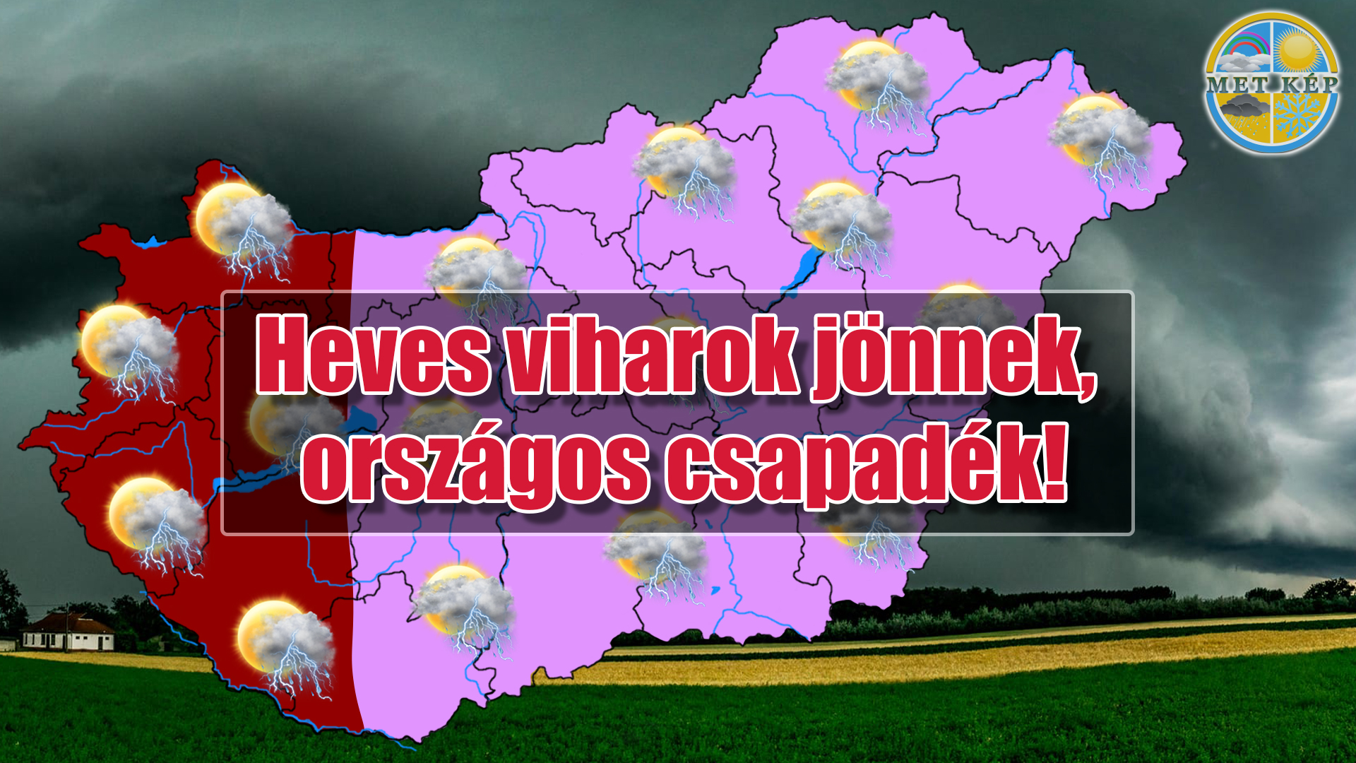 Heves viharok esőzéssel: mutatjuk, hol várható! 3