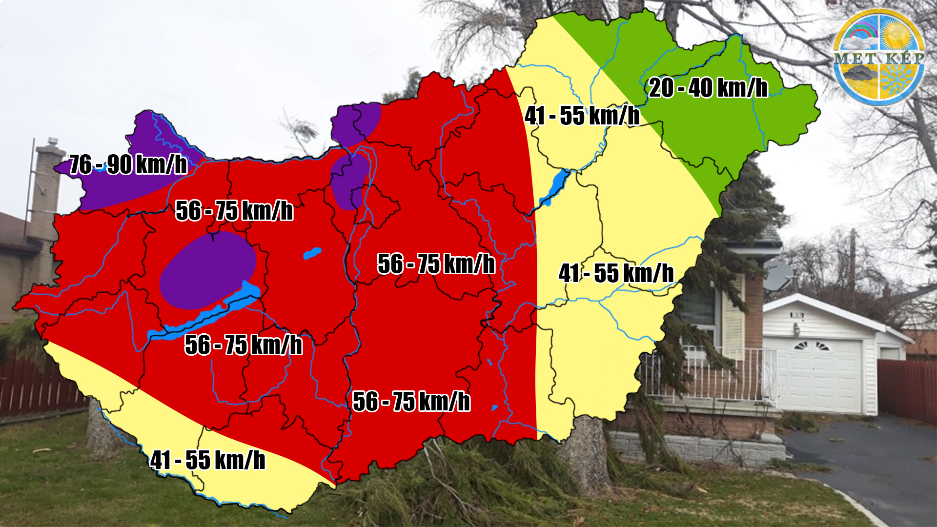 Közel 100km/h-s széllökés, mutatjuk mire számítsunk!