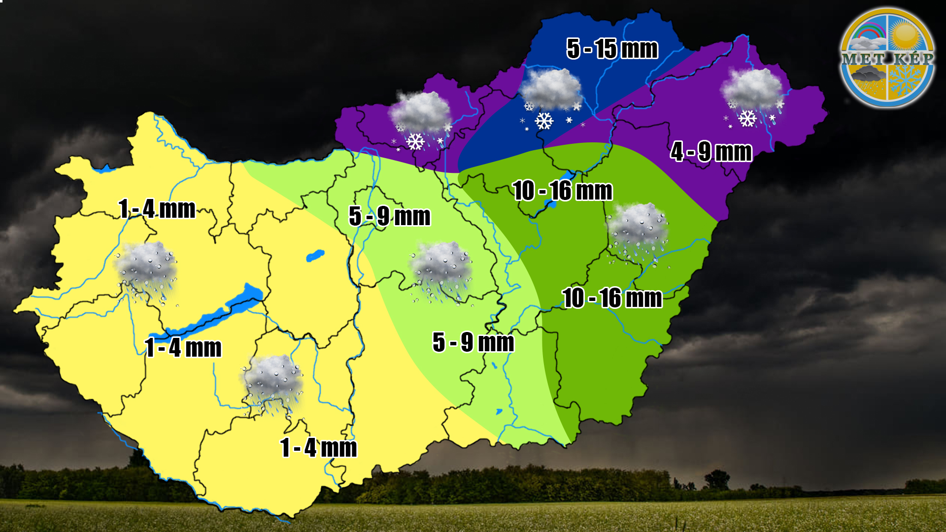 Eső hó csapadék időjárás előrejelzés 