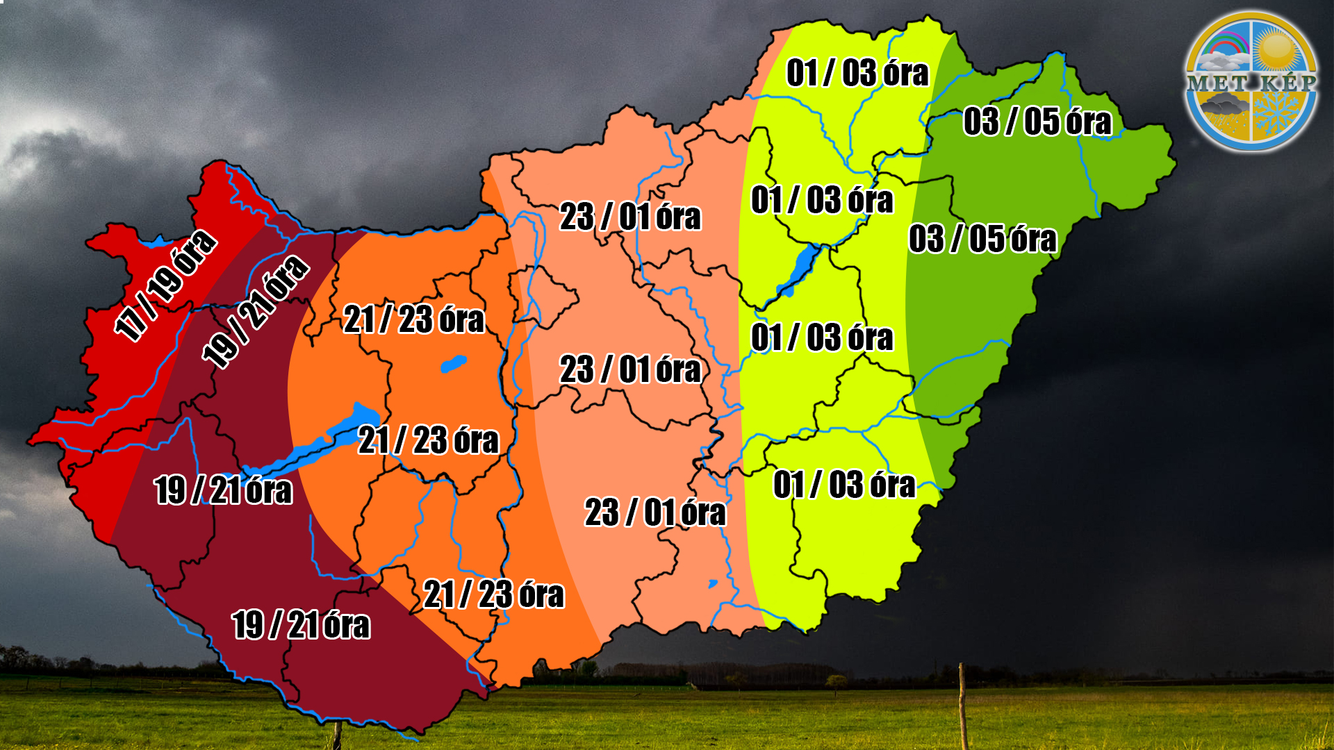 Zivatar vihar előrejelzés 