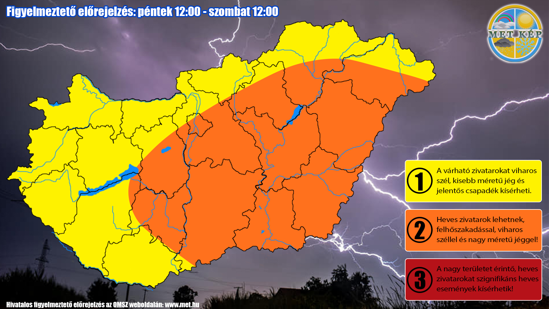 Figyelmeztetés szupercella zivatarrendszer