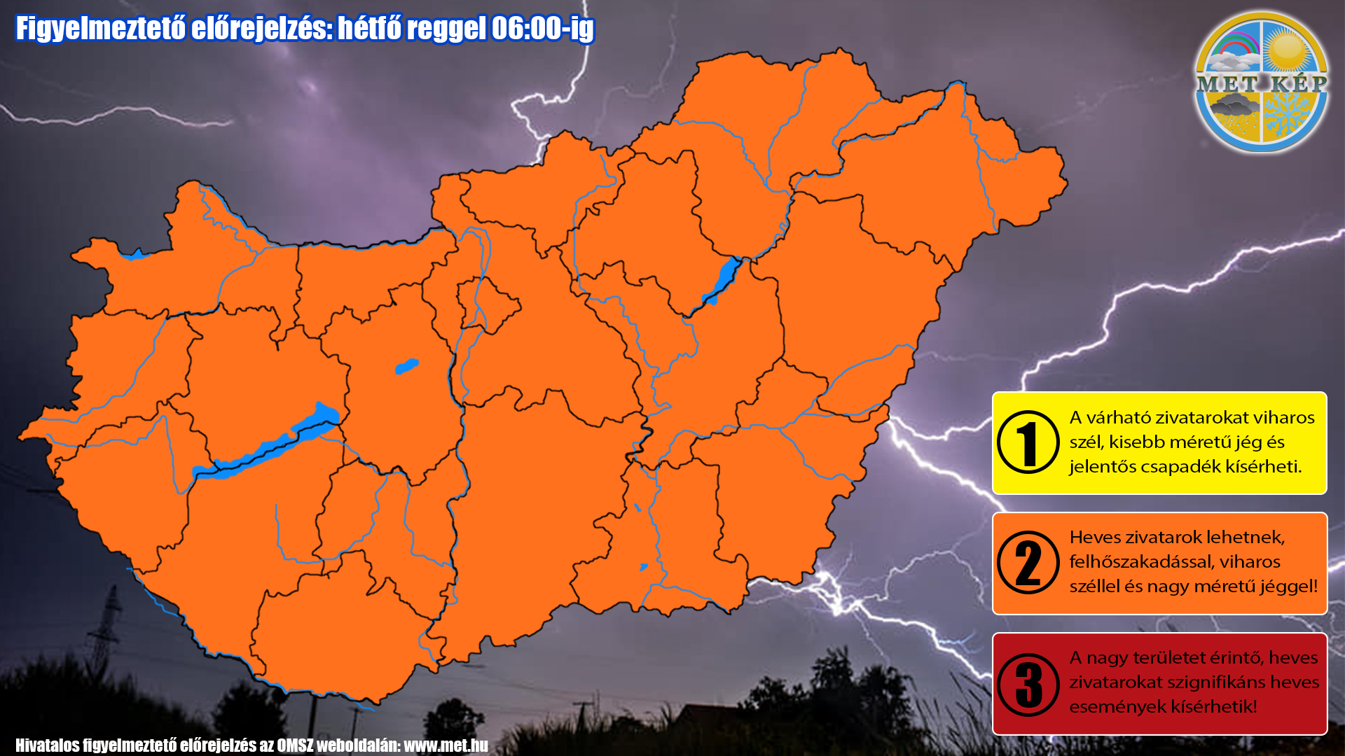 Figyelmeztetés szupercella orkán jég