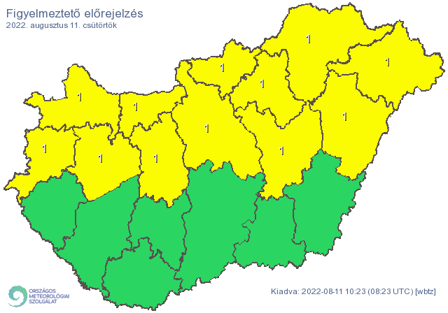 Zivatar eső előrejelzés 