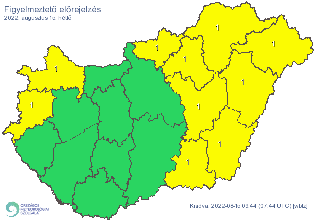 Zivatar ma időjárás előrejelzés 