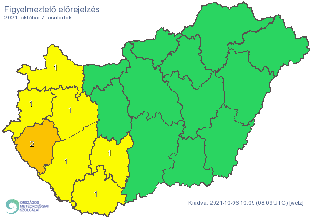 Figyelmeztetés eső omsz