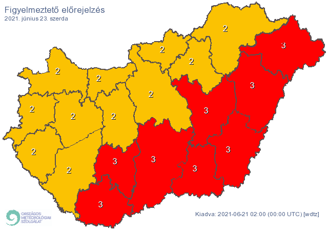 Vörös figyelmeztetés forróság 