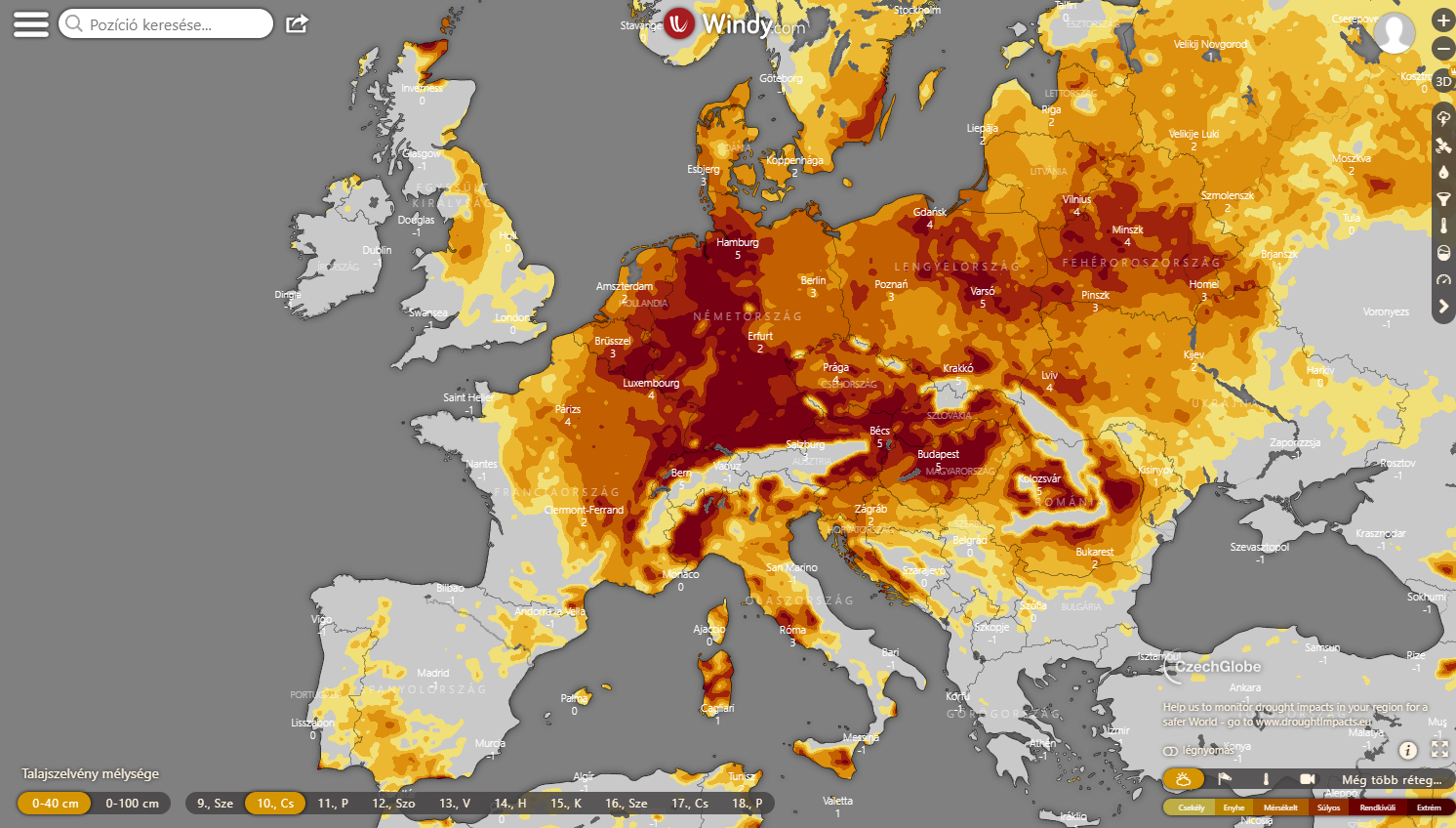 Súlyosbodó aszály, Európa többi részén is!